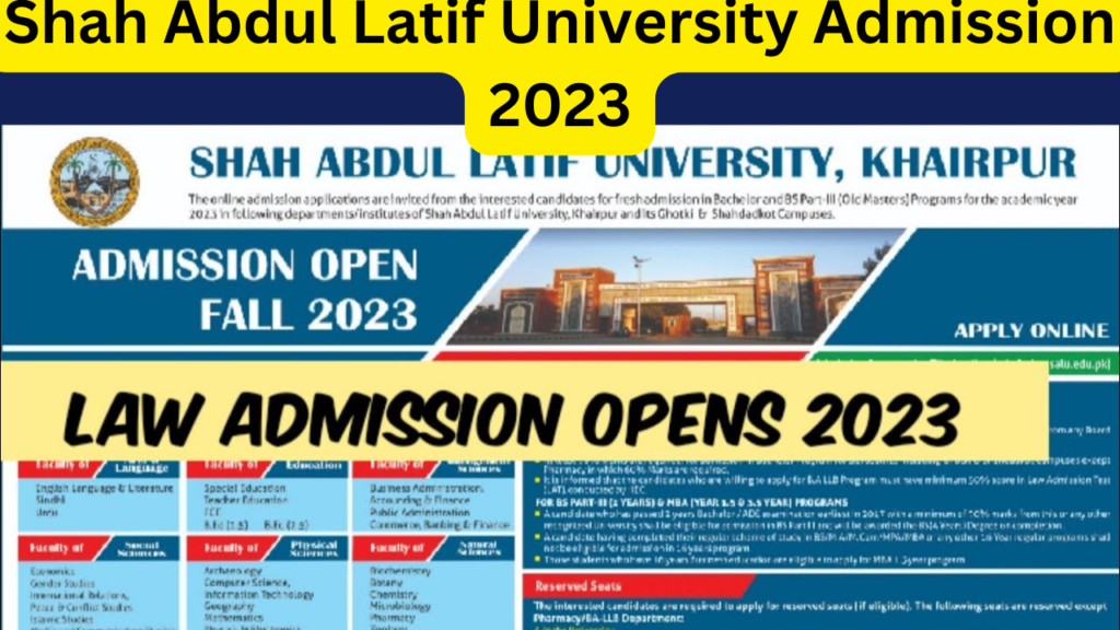 Shah Abdul Latif University Admission 2023 Last Date
