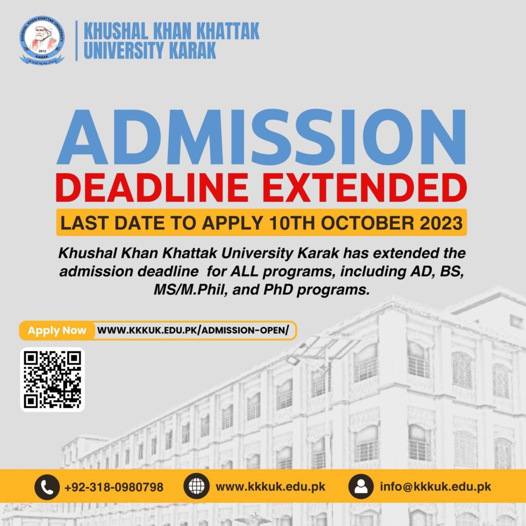 Khushal khan khattak university admission 2023