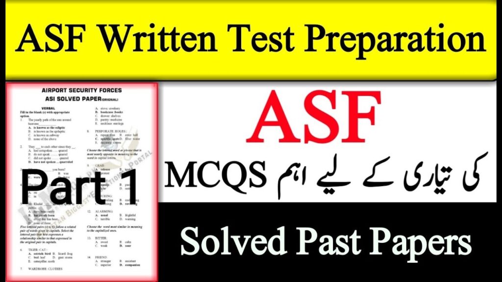 ASF Jobs Test Past Papers