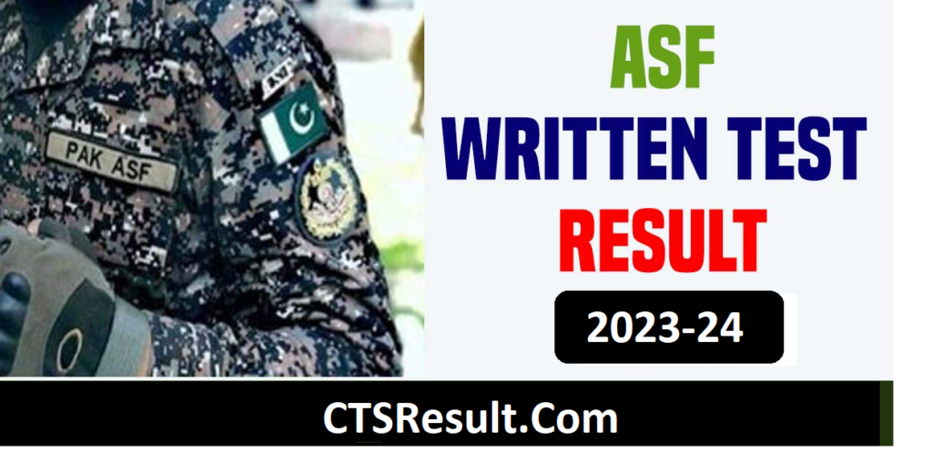 ASF Written Test Result 2024 Final Merit List