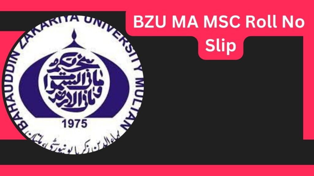 BZU MA MSC Roll No Slip 2023