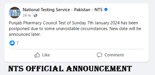 Punjab Pharmacy Council Test Postponed Facebook Official Announcement