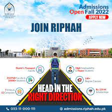 Riphah International University is now accepting applications for the Spring Admission of 2024